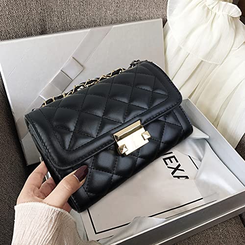 Jbb Women Quilted Small Purse Crossbody Bags With Chain Strap Satchel Clutch Faux Leather Shoulder Handbag Black #TOP5