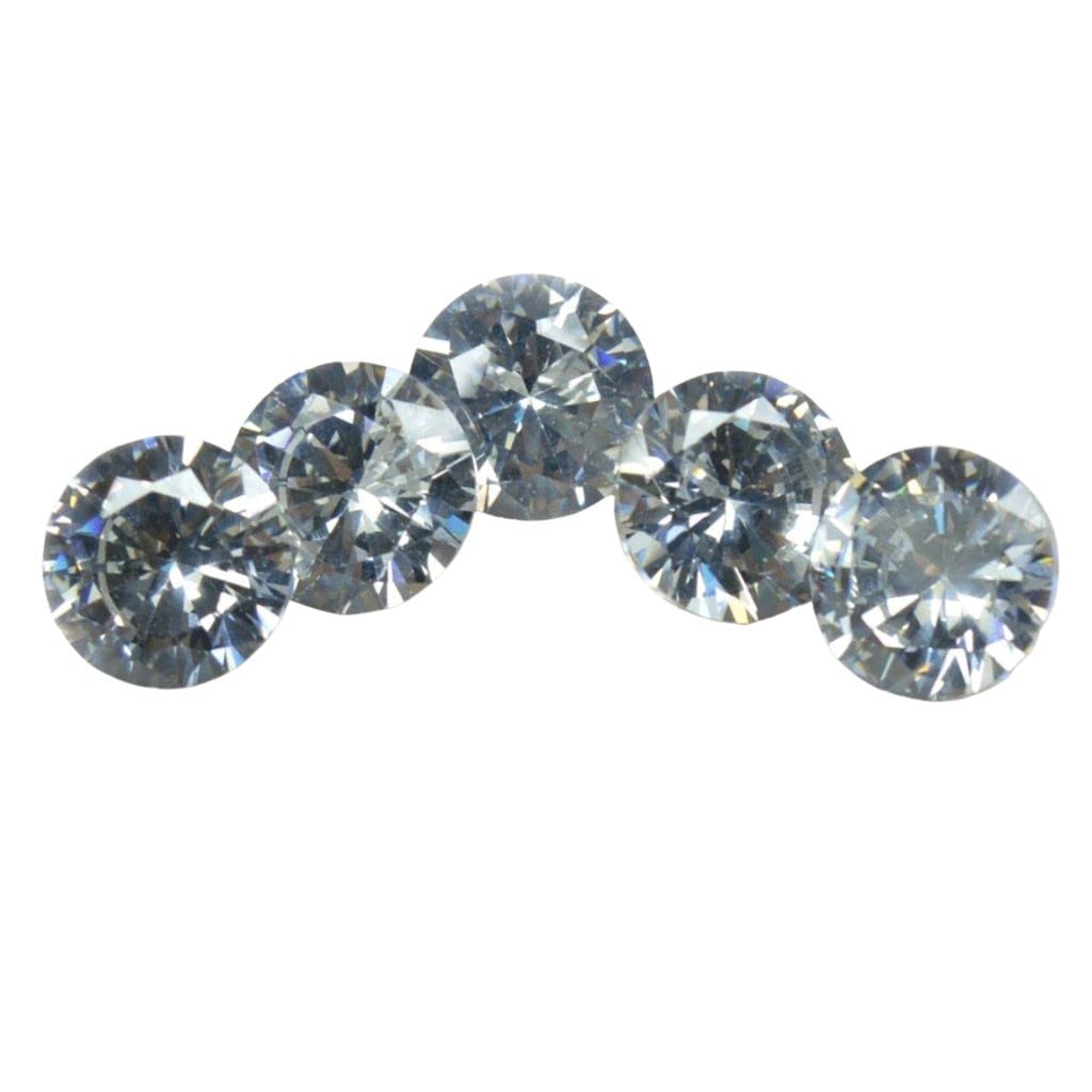 CaratYogiCreated White Cubic Zircon at Wholesale Rate (Rs 7.5/Carat) Fine Quality Round Shape जरकन Loose Gemstone for Reselling Astrologers Jewellers Crystal Healing Astrological