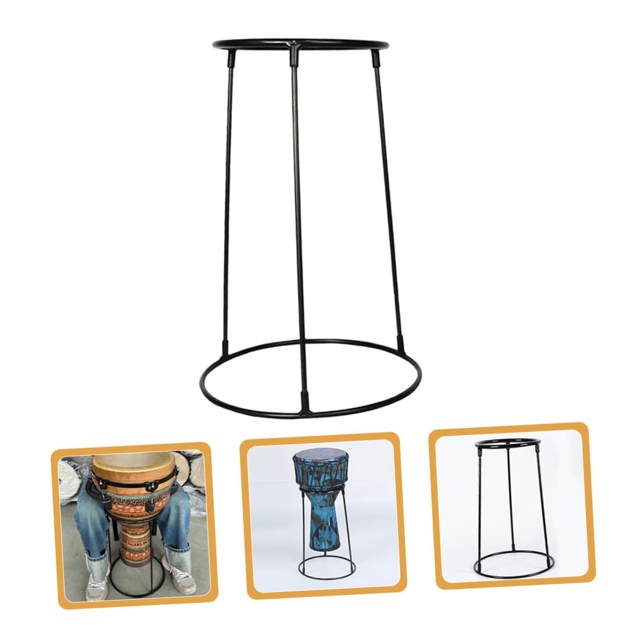 Soporte para Djembé de Acero al Carbono, 1 Pieza, Fácil Instalar | Diseño Sencillo, Elegante, Acabado Impecable y Fino, Alta Durabilidad, Uso en Escenario y Conciertos