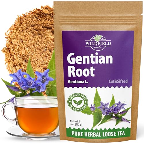 Image of 4 oz. Gentian Root Dried Gentian Root Herbal Tea (Gentiana Lutea) - 113g Raiz De Genciana