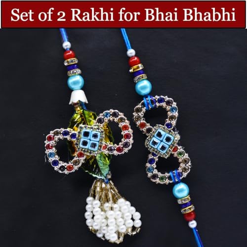 Image of Saugat Traders Family Rakhi Set of 3 for Bhai Bhabhi Kids with Chocolate Combo | Designer Rakhi for Beloved Brother | Traditional Lumba | Cartoon Rakhi for Kid | Rakshabandhan Gift
