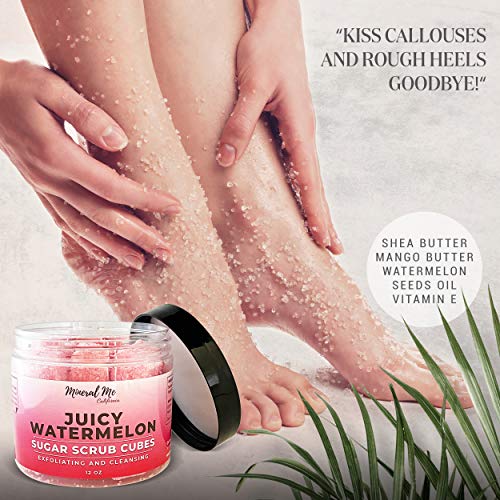 Mineral Me California SCALL001 Body Scrub Exfoliator - 12Oz Watermelon Sugar Scrub Cubes W/Mango Butter & Shea Butter- Ultra Hydrating & Moisturizing thumb #2