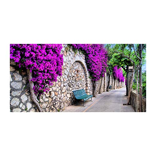 Fond de hotte verre Tulup 100x50cm splashback guard de cuisine violet effet rues de charme