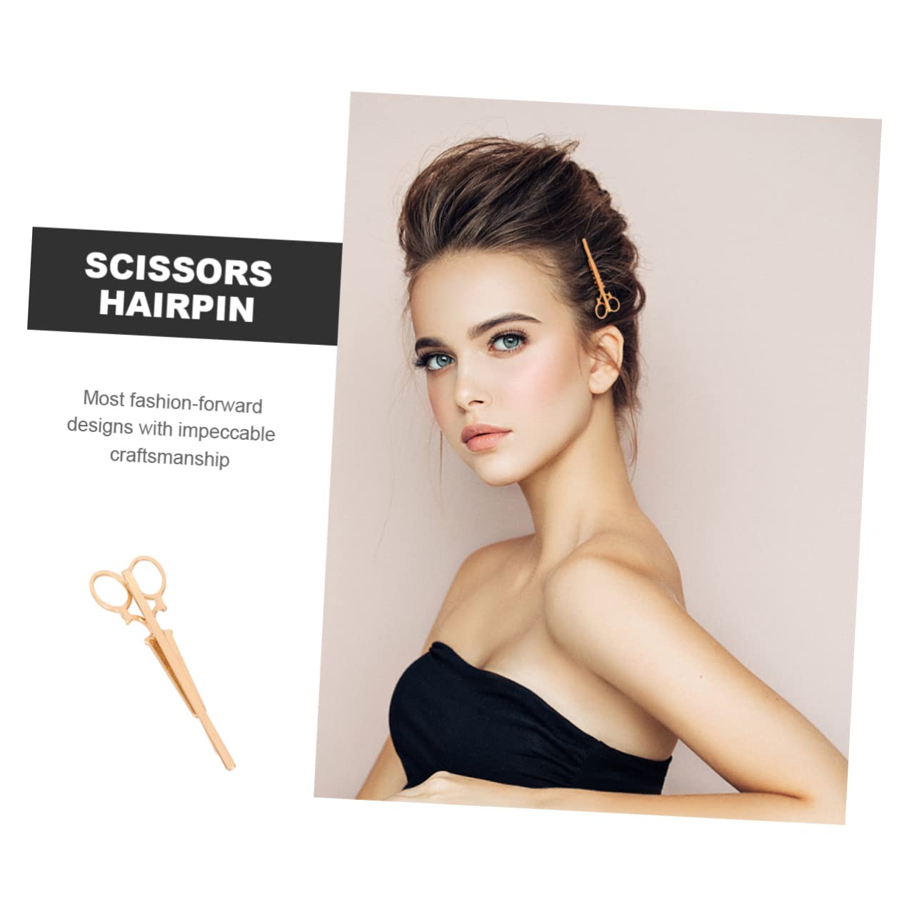 Goldene Haarspange In Scherenform - Exquisites Haaraccessoire Für Damen, Perfekt Für Hochzeiten & Partys