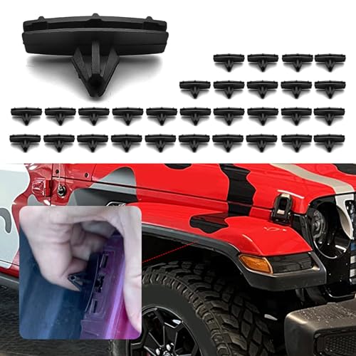 PACLVIO 30PCS Fender Flare & Rocker Moulding Clip, Car Fender Clips, Bumper Retainer Clips Replacement OEM #68039280-AA, Ideal Fender Flare Clips Compatible with Jeep Wrangler JK Unlimited JK Ram