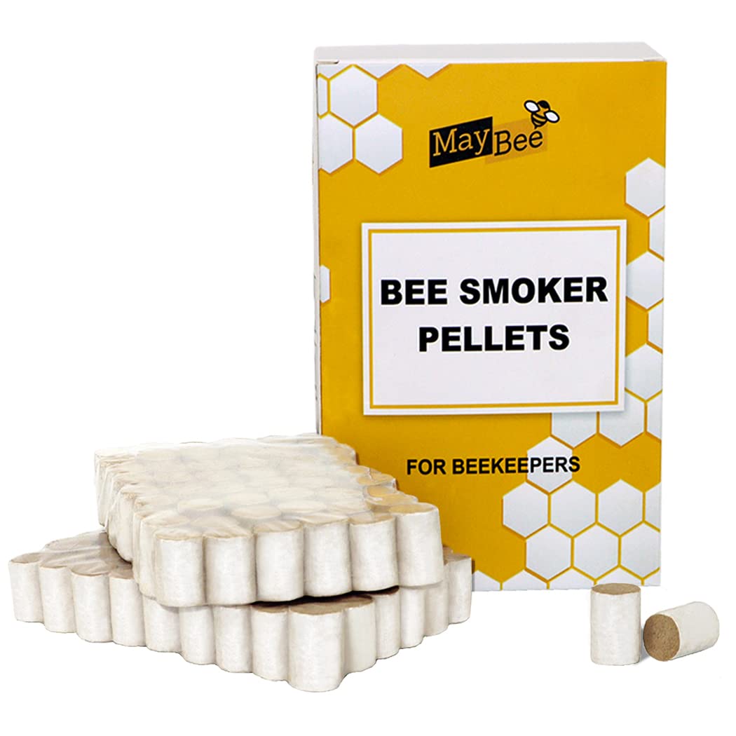 MayBee Bee Smoker Pellets, 108 Pack, Natural Hive Beekeeping and Beekeeper Accessories for Honey Bees
