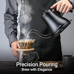 Mecity Electric Kettle Gooseneck Water Kettle Stainless Steel Tea Kettle Water Boiler Fast Heating, Auto Shut Off, 27 fl oz, 1000W, Matte Black Mecity Electric Kettle Gooseneck Water Kettle Stainless Steel Tea Kettle Water Boiler Fast Heating Auto Shut Off 27 fl oz 1000W Matte Black