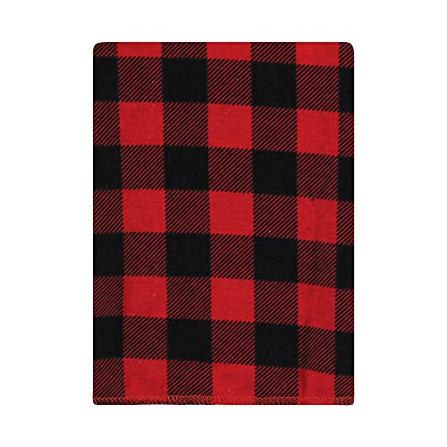 Image of Hudson Baby Unisex Baby Cotton Flannel Burp Cloths Bundle, Buffalo Plaid Bear, One Size