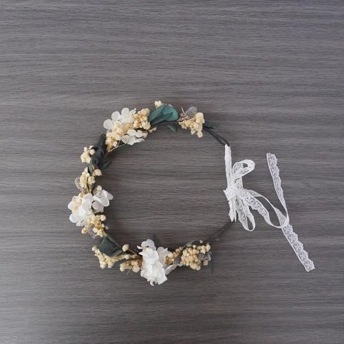 Corona de flores secas para boda miniatura 1