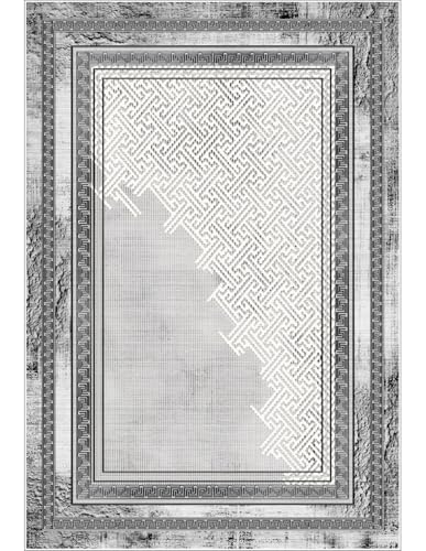 Tapis NAJAT gris grand format 160x230 robuste et doux