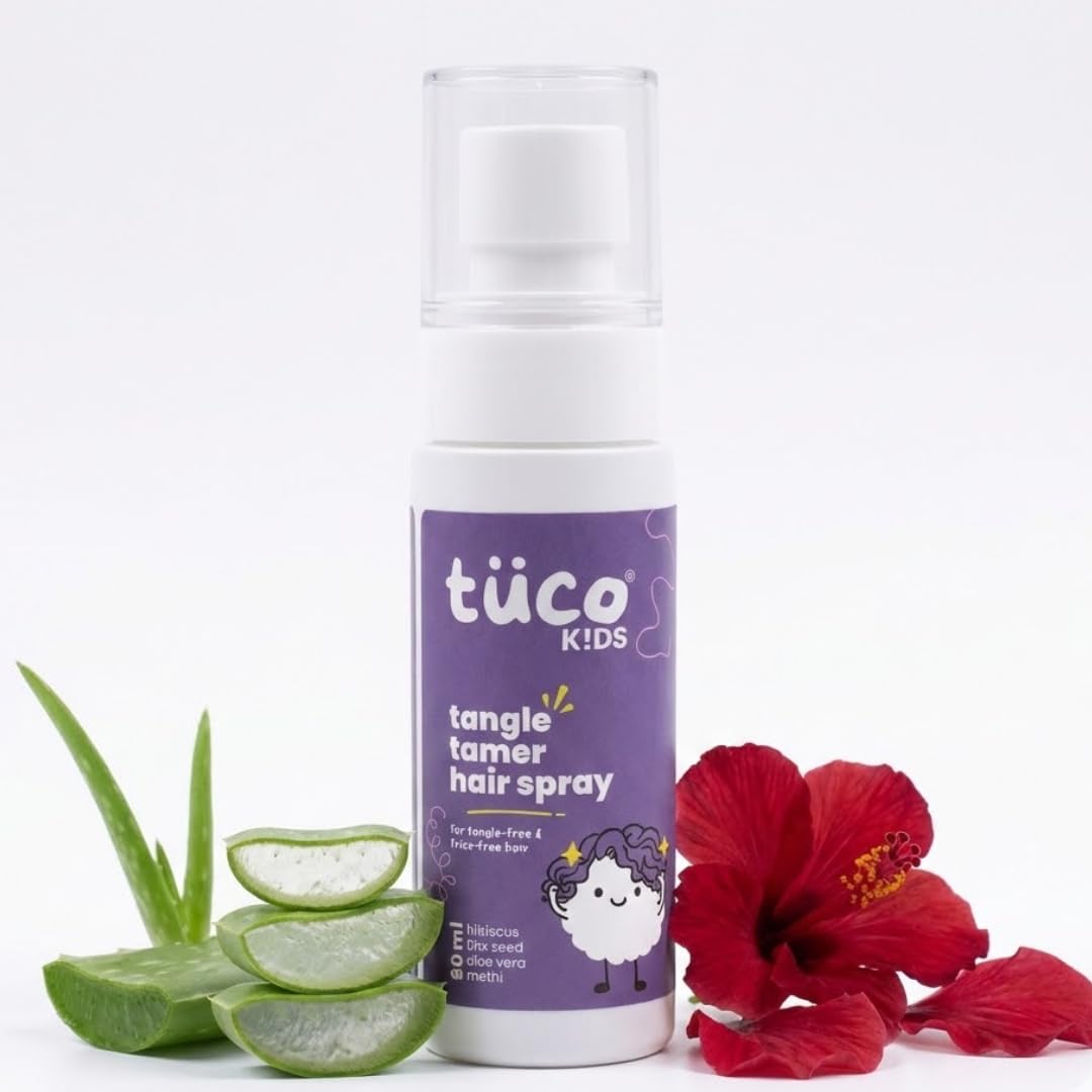 Tuco® Kids Tangle Tamer Hair Detangler Spray | Infused with Aloe Vera, Flaxseed & Methi | Ages 2-5, 4-10, 10-15, 5-10 Years | Paraben & Sulphate Free | 50ml (Pack Of 1)-image-15