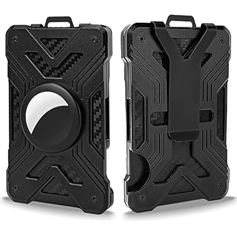 kullder Wallet (No Airtag) with Metal Money Clip, CFW-X-2-black, RFID Blocking, Minimalist, Slim, Cellular Phone Case for Men, Black Cover
