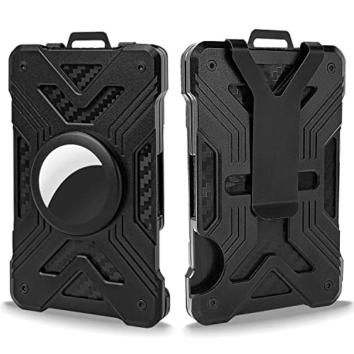 kullder Wallet (No Airtag) with Metal Money Clip, CFW-X-2-black, RFID Blocking, Minimalist, Slim, Cellular Phone Case for Men, Black