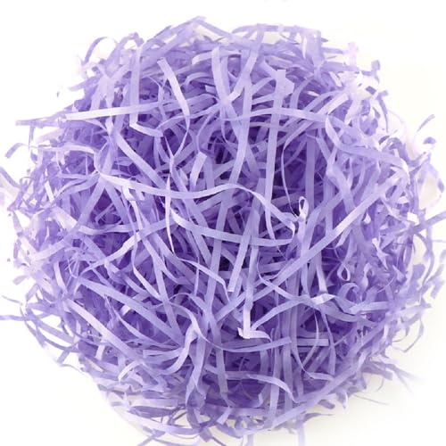 Wgudzpj Carta Increspata Pasquale Tagliata A Straccio, Carta Sminuzzata Per Cesti Regalo, Carta Increspata Per Confezioni Regalo (Viola)-image