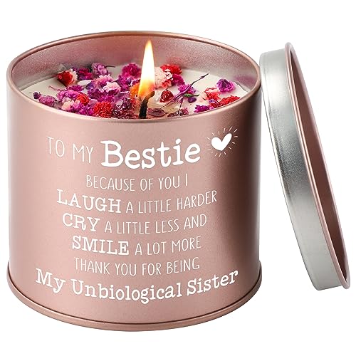 Woodemon to My Bestie Gifts, Bestie Gifts for Women, 9 Oz Lavender Scented Candles, Bestie Gifts Ideas, Unique Birthday Christmas Thanksgiving Mothers Day Gifts for Bestie - 50 Hour Burn Time