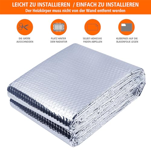 Heizkörper Reflexionsfolie 5Mx0.6mx3mm,Heizkörper Reflektorfolie Isolierfolie für Heizkörper Isolierung Hinter Heizkörper,energiesparende Folie zur Unterstützung von Winterrechnungen