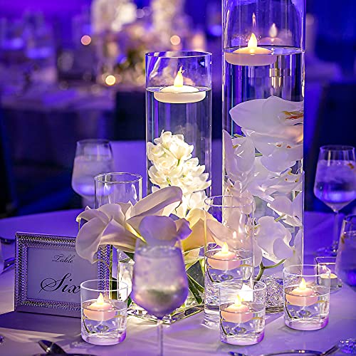 Image of Honoson 36 Pack 1.6 inch Flameless Led Floating Candles Waterproof Tealights Battery Operated Flickering Floating Candles for Wedding Centerpieces Pool Bath Party Anniversary Spa Home Decor(Yellow Light)