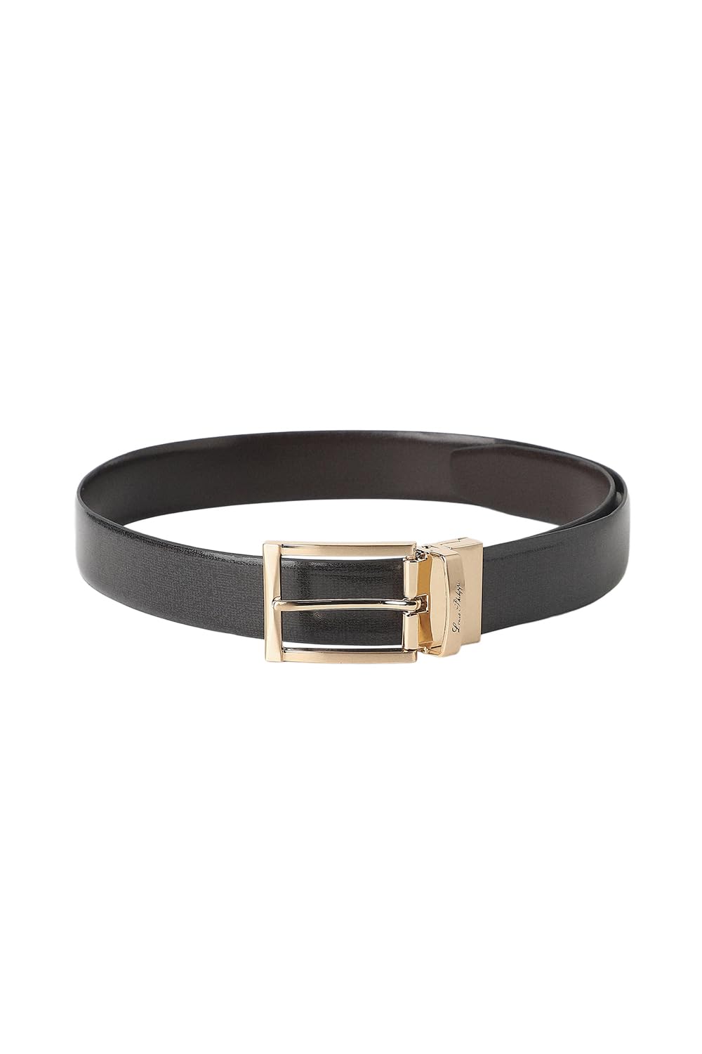 louis philippe Men Solid Reversible Formal Italian Leather with Brush Gold Buckle Belt-picture-23