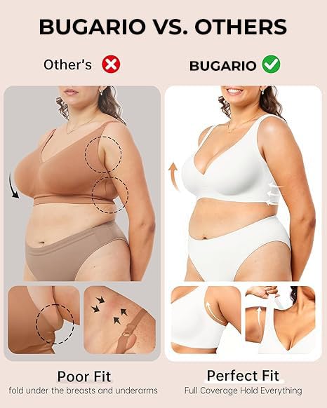 Image of JellyLift Seamless Wireless Jelly Bra for Women | No Underwire, Deep V Invisible T-Shirt Bra | 360 Jelly Support, Adjustable Straps | S-3XL
