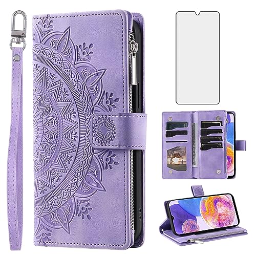 Funda Samsung Galaxy A23 4G tipo libro con cristal templado protector de pantalla y tarjetero mujer