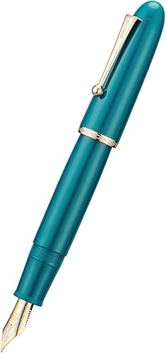 Miniatura 3 de Jinhao 9019 Pluma estilográfica Lake Blue Acrylic Dadao Series Gold Trim #8 Punta fina Convertidor grande Instrumento de escritura suave