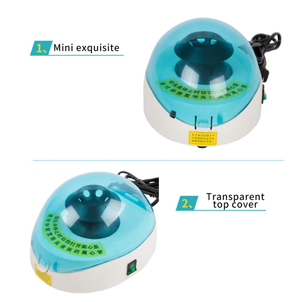 Fayelong Mini centrifugeuse à 4 000-12 000 tr/min, comprenant un rotor à 6 tubes et un rotor à bande pour PCR à 16 emplacements (12000)