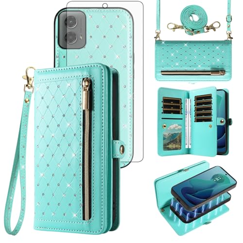 Protection Moto G 5G 2024 porte-carte portefeuille verre trempé G5G