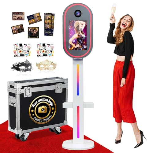 Image of Magic Mirror Photo Booth,15.6 inch Touch Screen DSLR Photo Booth Machine, Built-in Mini PC, Remote App Control RGB Light for Weddings, Parties & Events (White)