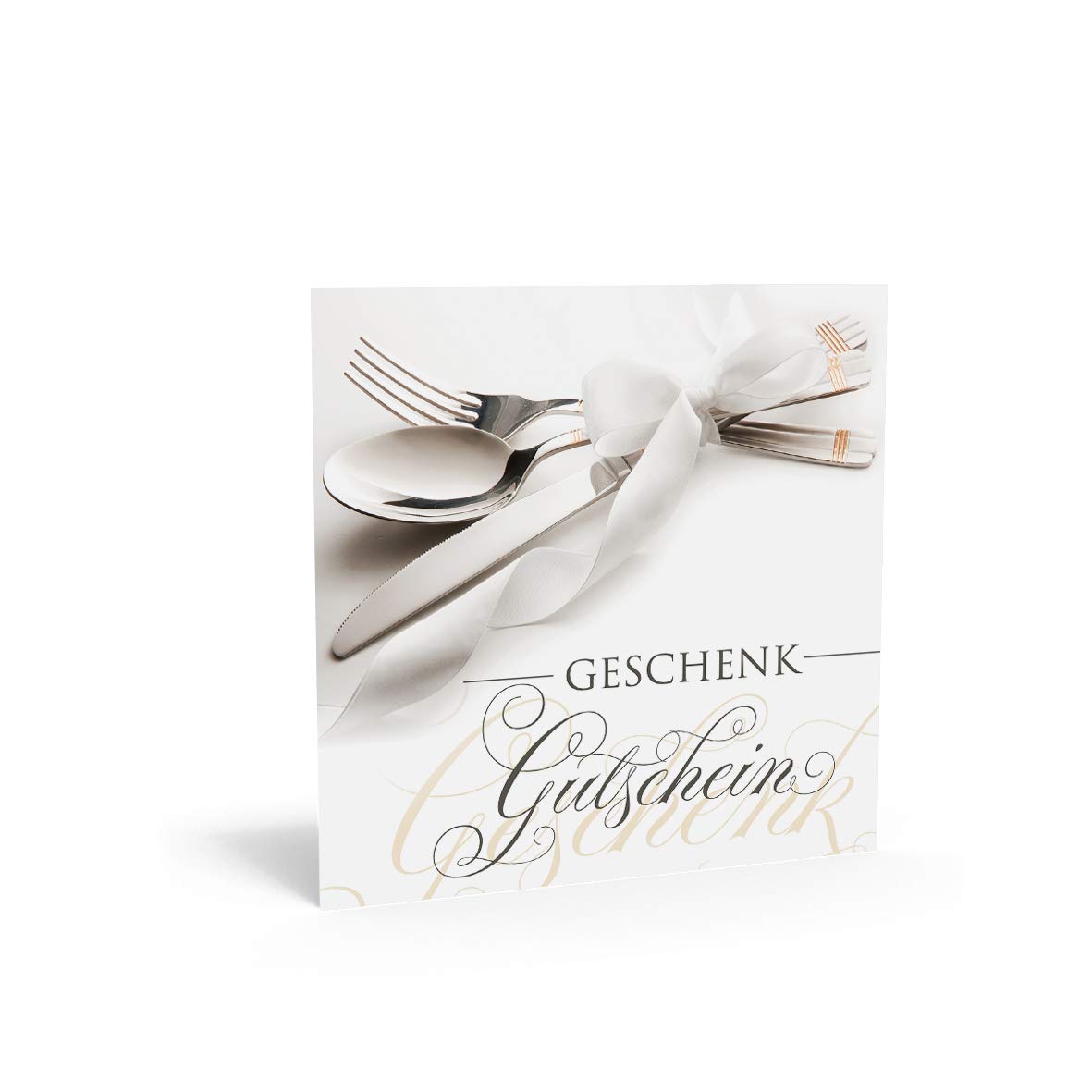 Pythagoras Gastronomie Geschenkgutscheine, 50 Gutscheinkarten mit großem Feld für Firmenstempel inkl. transparentem Kuvert