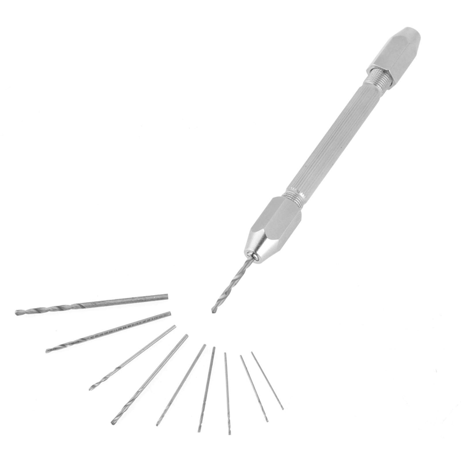 Morsa a Spillo Mandrino Pin Bit Double End Mini Morsa Set 10 Pezzi Micro Punta Trapano Riparazione Orologi Gioielli