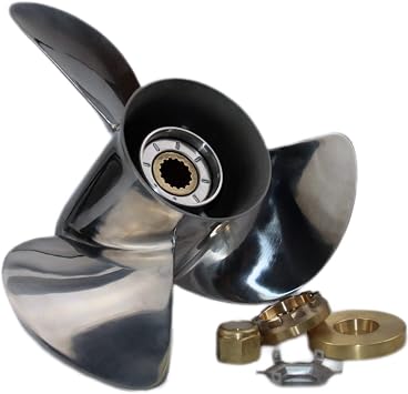 Boatman 13 1/4x17 Aluminum/Stainless Steel Outboard Propeller Compatible with Mercury Engine 40/50/70/75/80/90/100/115/125/140 HP,15 Spline Tooth,RH