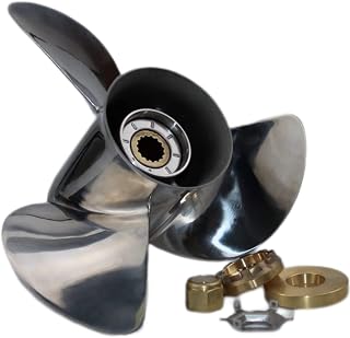 Boatman 13 1/4x17 Aluminum/Stainless Steel Outboard Propeller Compatible with Mercury Engine 40/50/70/75/80/90/100/115/125/140 HP,15 Spline Tooth,RH