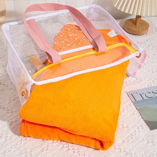 Clear Beach Tote Bag Large Water Prevent PVC Shoulder Bag for Women, Stadium Approved, Suitable for Pool, Concerts, Travel, and Shopping, Lightweight Design3