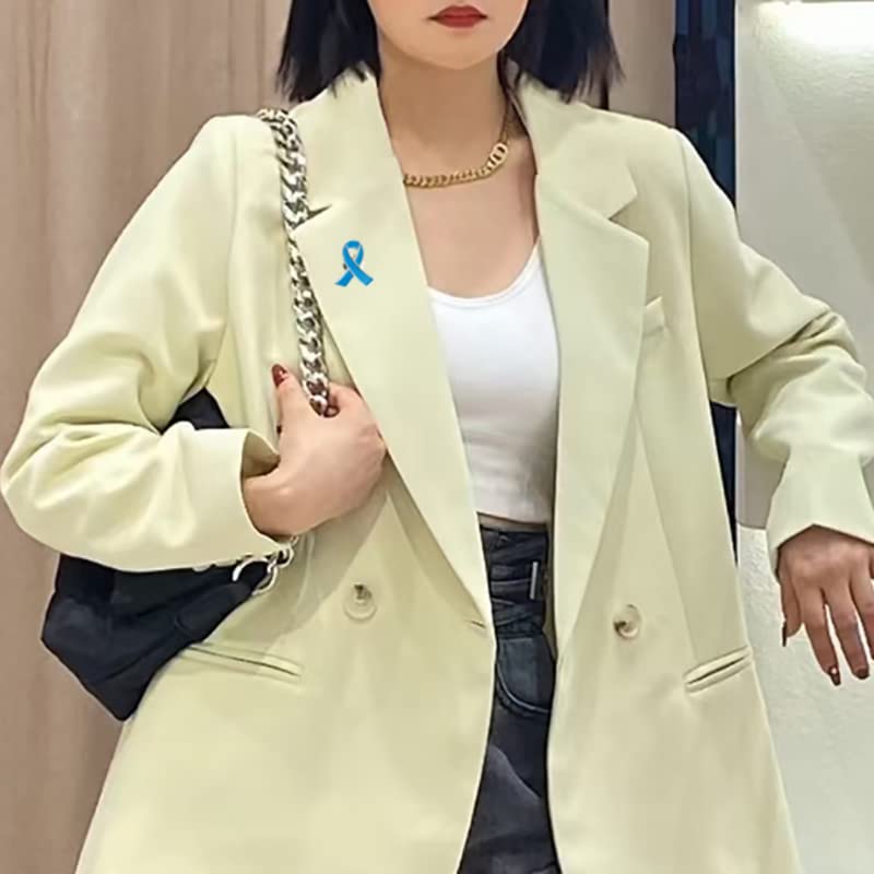 Blue Ribbon Pin 20 Pcs Colon Cancer Prostate Cancer Awareness Pin Blue Brooch Enamel Lapel Pins3