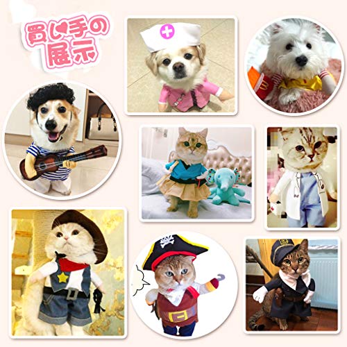 最安値 Sehooペット服 コスプレ 可愛い 猫服 犬用 面白い コスチューム ギター手 ギター手 騎士 ハロウィーン クリスマス 二足歩行 ギター 手 M の価格比較