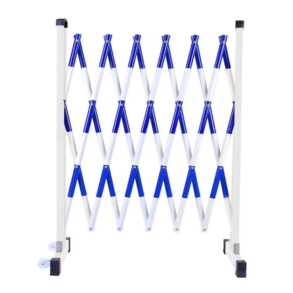 YNIYUJKL Retractable Safety Barrier – Extendable Metal Barrier On Wheels – Mobile Fiberglass Folding Security Fence For Outdoor Garages & Driveways