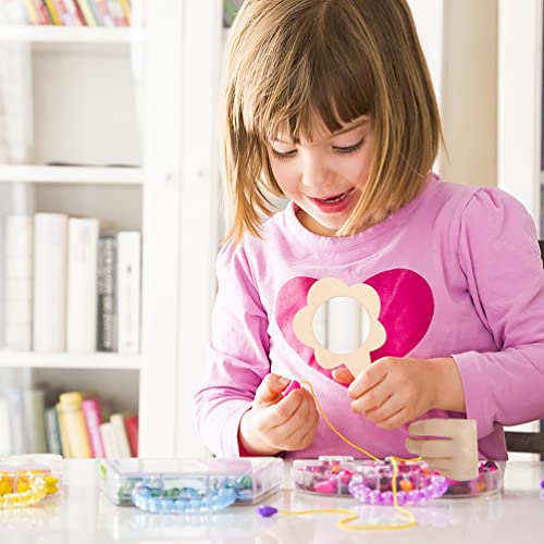 Tofficu 8Pcs Diy Wooden Handle Mirror Unfinished Blank Wood Hand Mirror Handheld Mirror Toys Flower Shape Vanity Makeup Mirror Travel Pocket Makeup Mirror For Girl Woman #TOP4