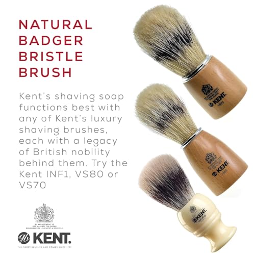Image of Kent SB2 Shaving Soap Puck Refill for Men for Shaving Soap Bowl Use with Shaving Brush for Men, Luxury Shave Barber Soap Made with Extracts of Coconut, Sgea, Jaboba Made in England
