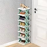 Vertical Shoes Rack,7 Tier Free Standing Shoe Rack,Skinny Shoe Rack Suit for Entryway,Corner,Small S