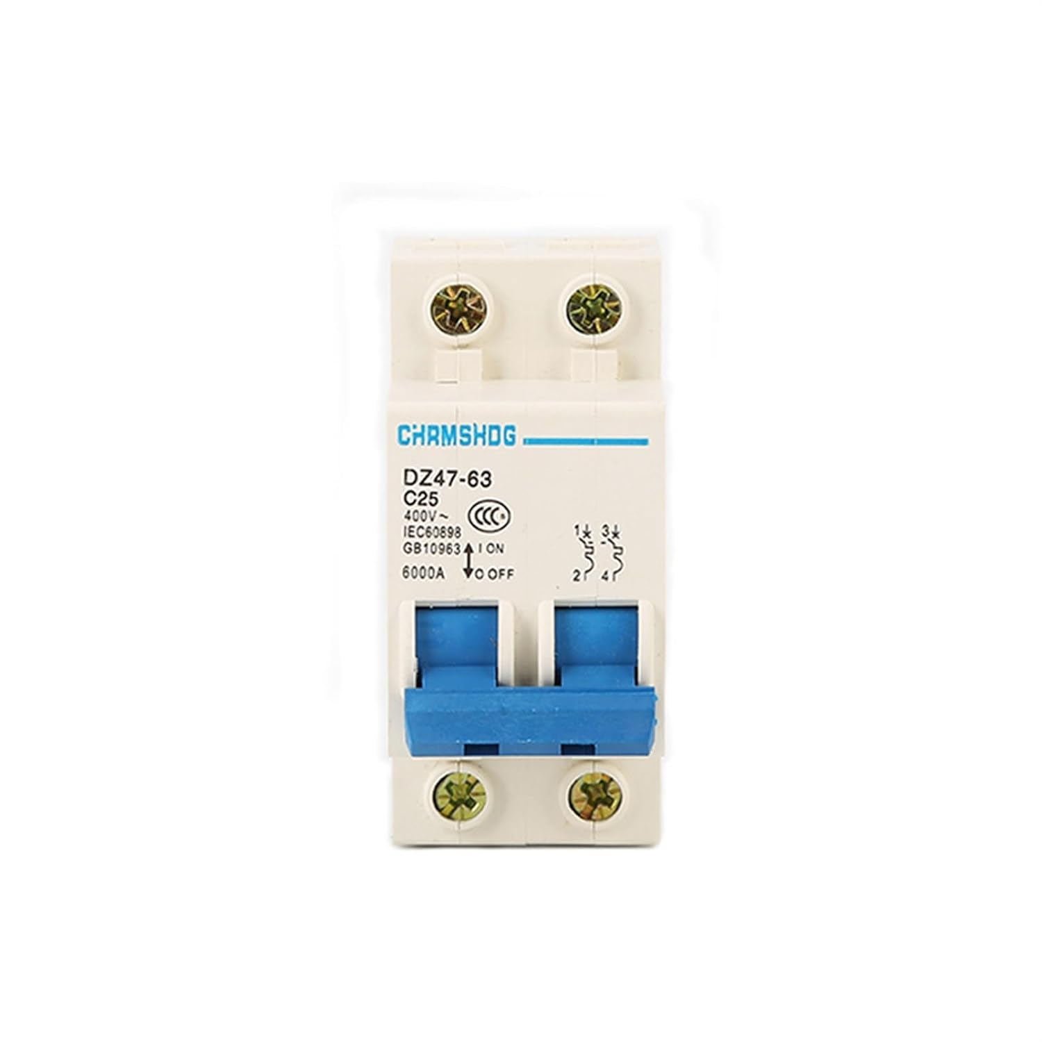 2P Small Circuit Breaker Household air Switch C45 63A32A Short Circuit Overload Protection