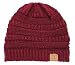 Thick Slouchy Knit Oversized Beanie Cap Hat, Burgundy