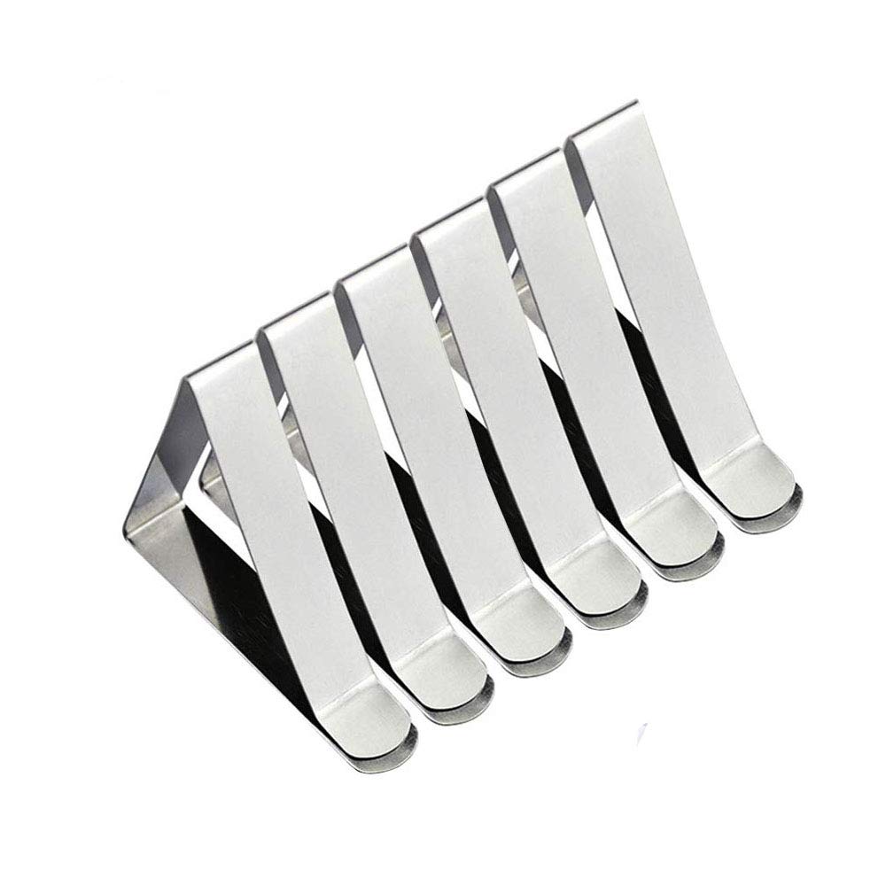 EBILUN Tablecloth Clips 6Packs Flexible Stainless Steel Table Cloth Cover Clamps Holders for Picnics Marquees Weddings Graduation Party