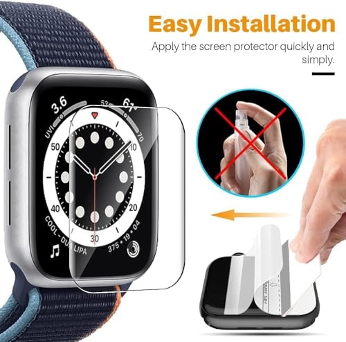 Image of BLACKSHEEP 2 Pack Membrane For Apple Watch Series 7 / Series 8 / Series 9, 45mm Full Screen Coverage Flexible Watch Screen Protector with Easy Installation Kit