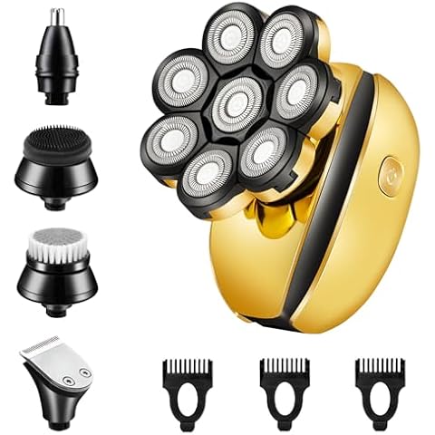 VOTMONI Head Shavers for Bald Men Multifunctional Electric Razor Rechargeable 8D Rotary Shaver Mens Balding Grooming Kit with Nose & Ear Trimmer Cover