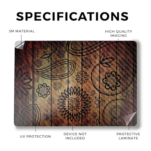 Image of Carbon Fiber Laptop Skin Compatible with Alienware M18 R2 (2024) - Wooden Floral - Premium 3M Vinyl Protective Wrap Decal Cover - Easy to Apply | Crafted in The USA by MightySkins