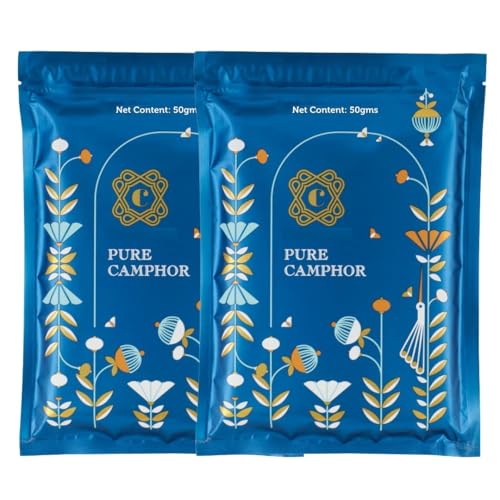 Losas de alcanfor puro, 50 g (50 g x 2) I 100% alcanfor puro, sin productos químicos, sin toxinas (paquete de 2)