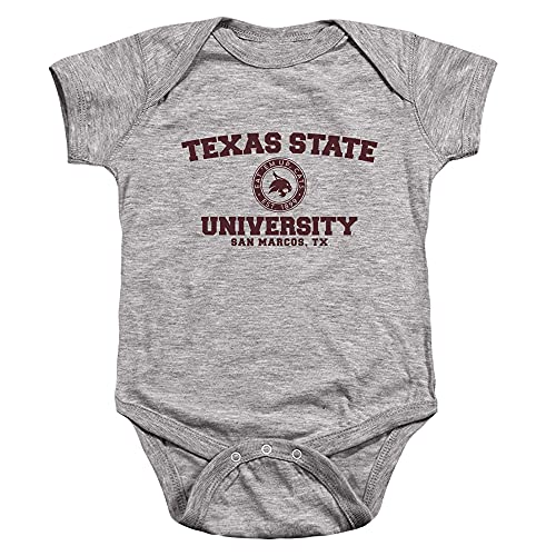 Texas State University Official Circle Logo Unisex Infant Snap Suit for Baby,Athletic Heather, 12 Months