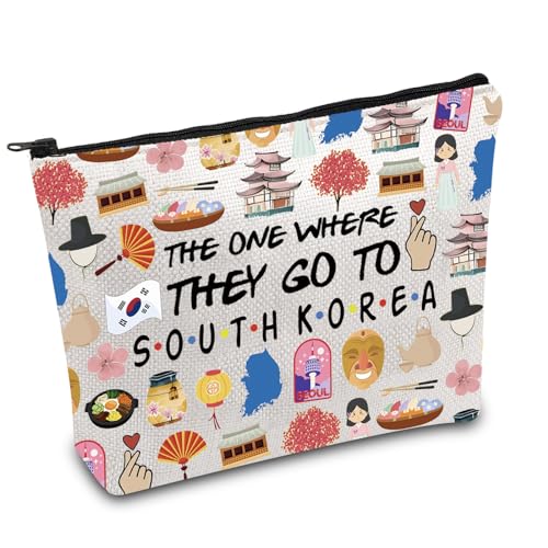 South Korea Trip Makeup Bag South Korea Travel Gift South Korea Souvenir Gift South Korea Travel Bag Housewarming Gift (South Korea UK)