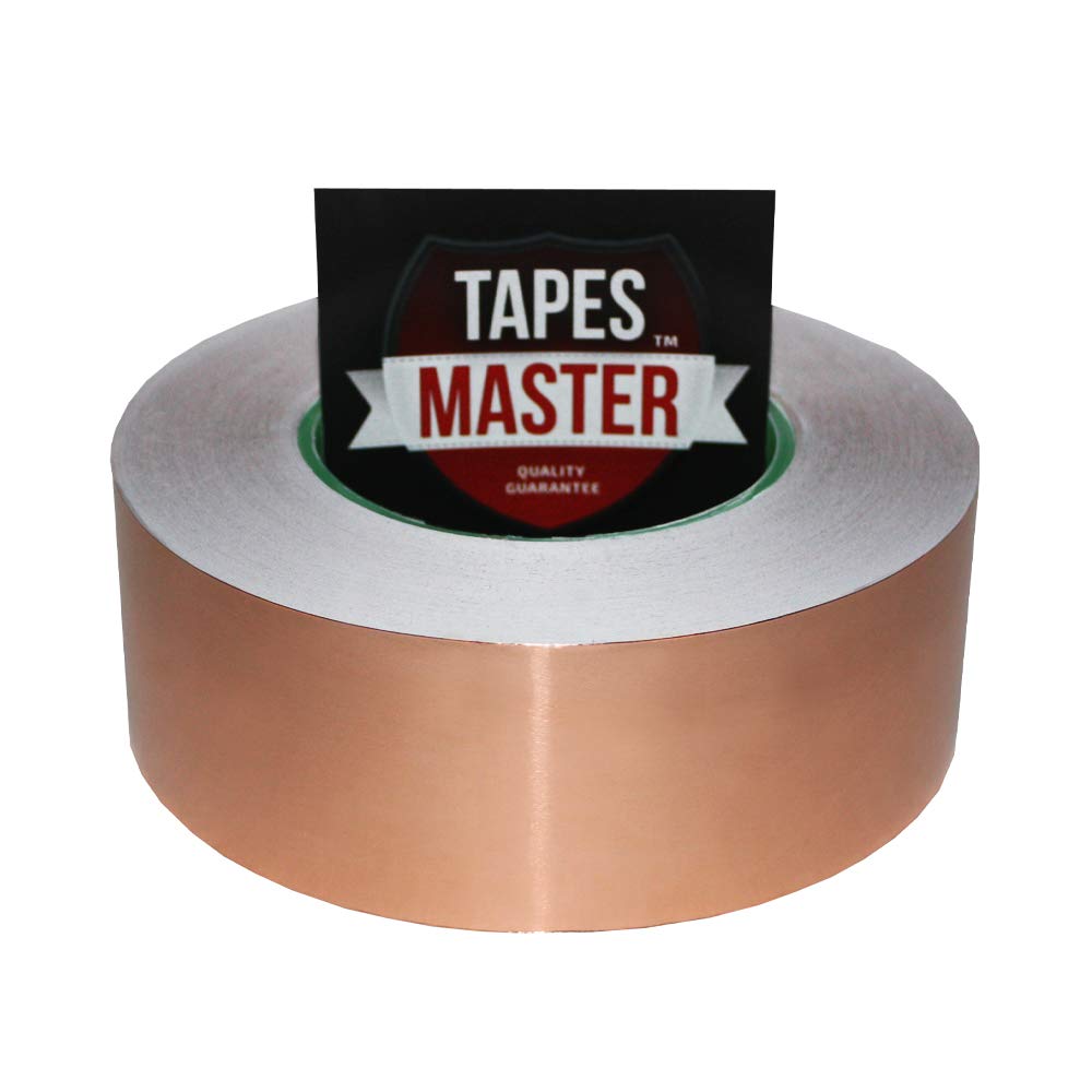 Tapes Master 2 inch x 55 yds Copper Foil Tape - (38mm x 50m) - EMI Shielding Conductive Adhesive