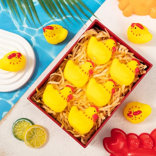 Rubber Chicken Toys for Kids, 20Pcs Cute Yellow Chicks Squeak for Boy Girl Baby Shower Birthday Party Favors Gifts Decoration